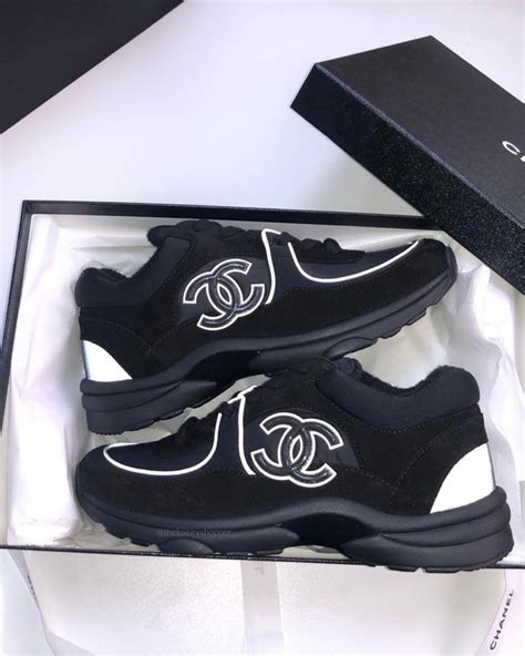 chanel runners triple black|Chanel runner black reflective.